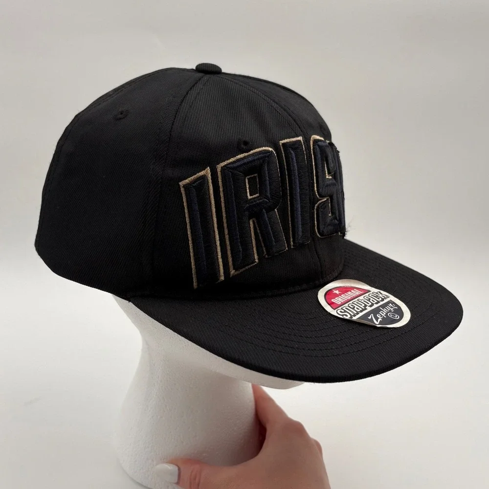 Zephyr Hat Men OS Black Notre Dame Fighting Irish Snapback Flat Bill Embroidered